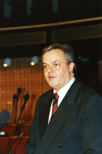 Christoph KONRAD in plenary session in Strasbourg.