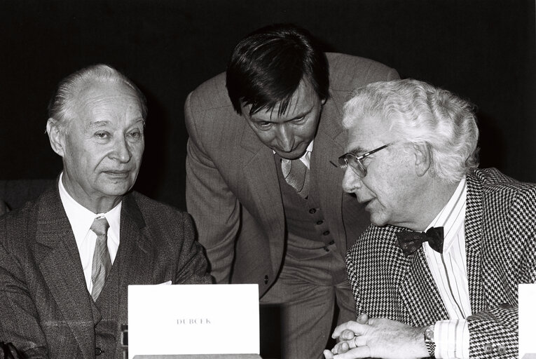 Photo 15 : The 1989 SAKHAROV Prize is awarded to Alexander DUBCEK