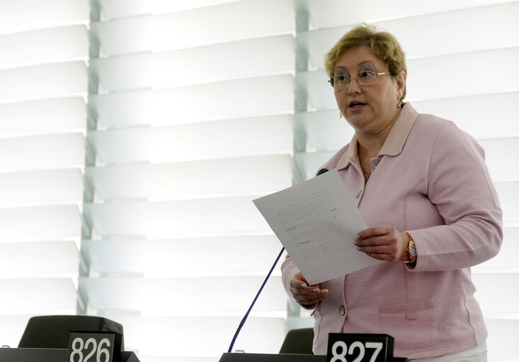 MEP Renate WEBER speaks in plenary session in Strasbourg