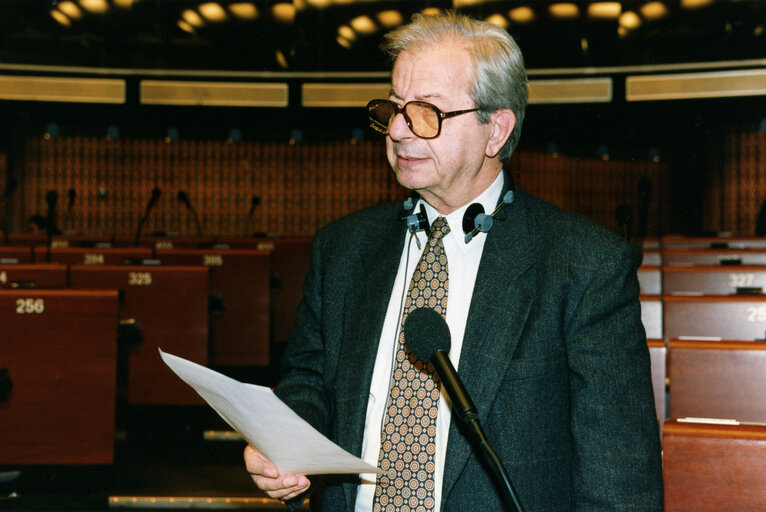 Paraskevas AVGERINOS in plenary session in Strasbourg.