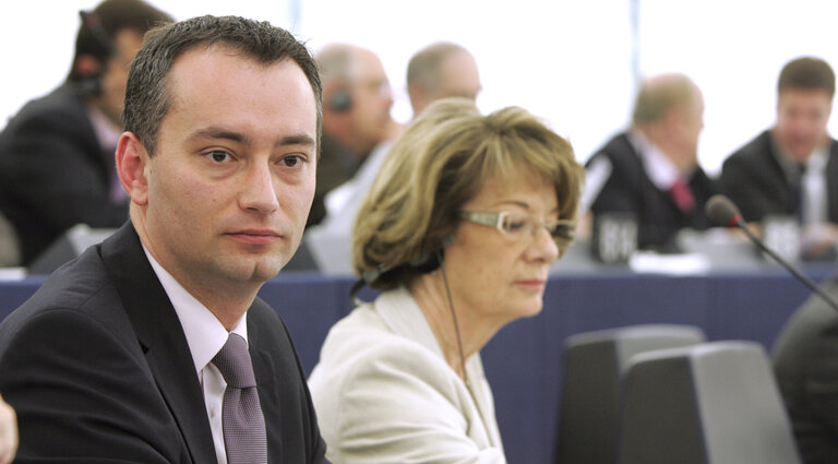 MEP Nickolay MLADENOV attends a plenary session in Strasbourg
