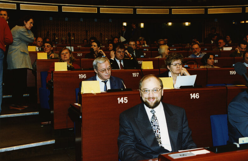 Foto 5: Martin SCHULZ in plenary session in Strasbourg.