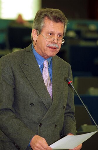 MEP Jannis SAKELLARIOU speaks in plenary session in Strasbourg