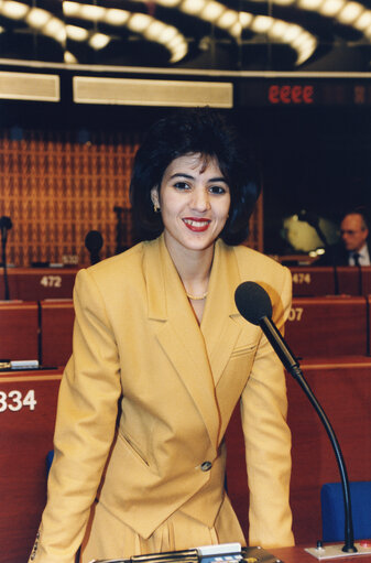 MEP Nora MEBRAK-ZAIDI attends a plenary session in December 1991