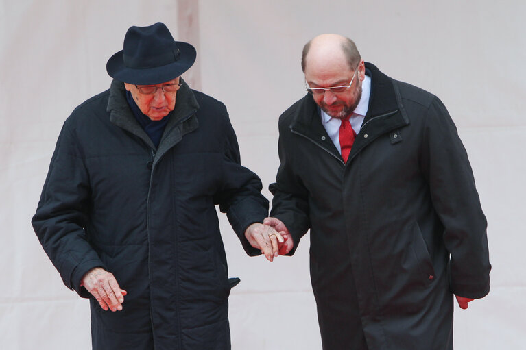 Official visit of Giorgio NAPOLITANO - President of the Republic of Italy at the European Parliament in Strasbourg - Flag Ceremony