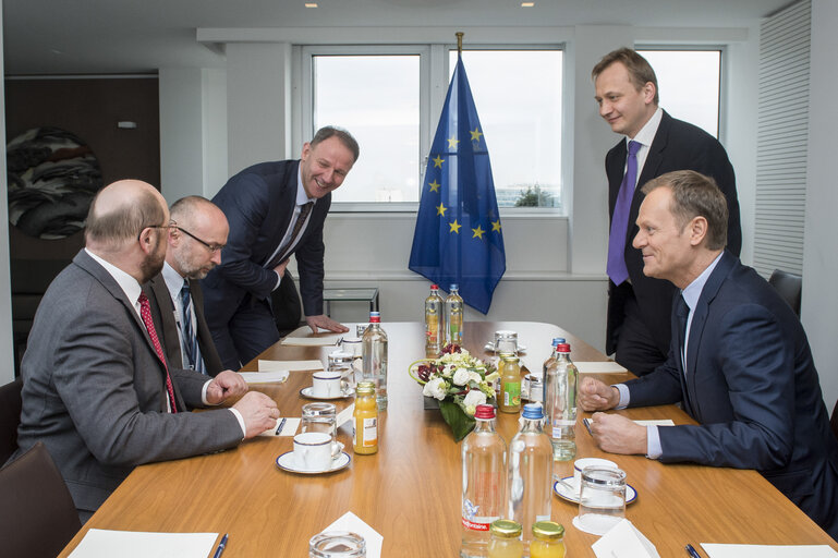 Martin SCHULZ - EP President meets with Donald TUSK, Prime Minister of Poland