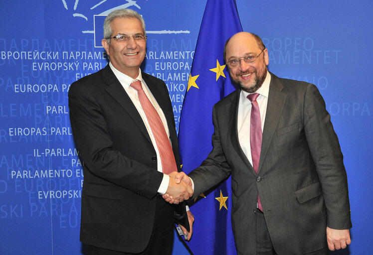 Fotografia 4: Martin SCHULZ EP President meets with Andros KYPRIANOU General Secretary of the Central Committee of AKEL