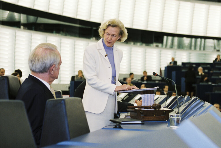 Foto 11: German President makes an official visit to the EP in Strasbourg