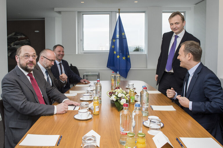 Martin SCHULZ - EP President meets with Donald TUSK, Prime Minister of Poland