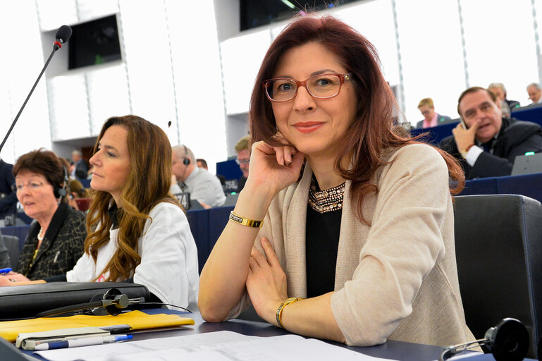 Romana JORDAN in plenary session week 09 2014 in Strasbourg