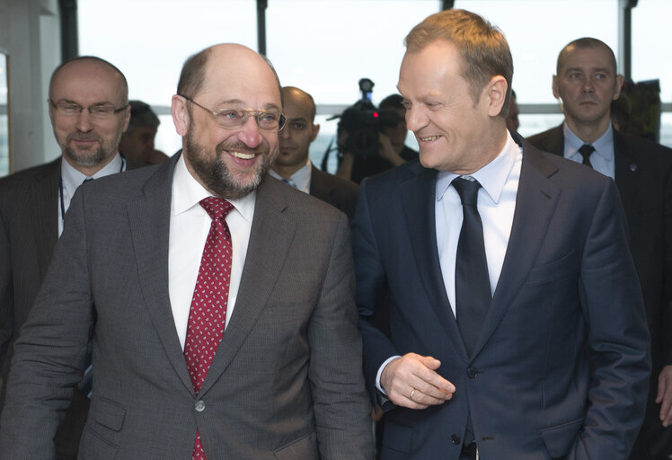 Martin SCHULZ - EP President meets with Donald TUSK, Prime Minister of Poland