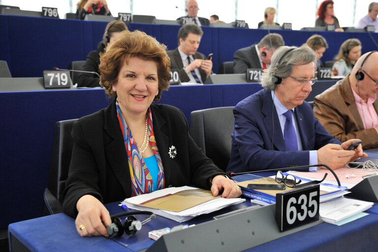 Antigoni PAPADOPOULOU in plenary in Strasbourg