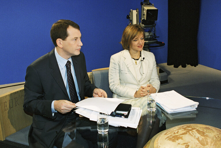 Television debate recording in Strasbourg