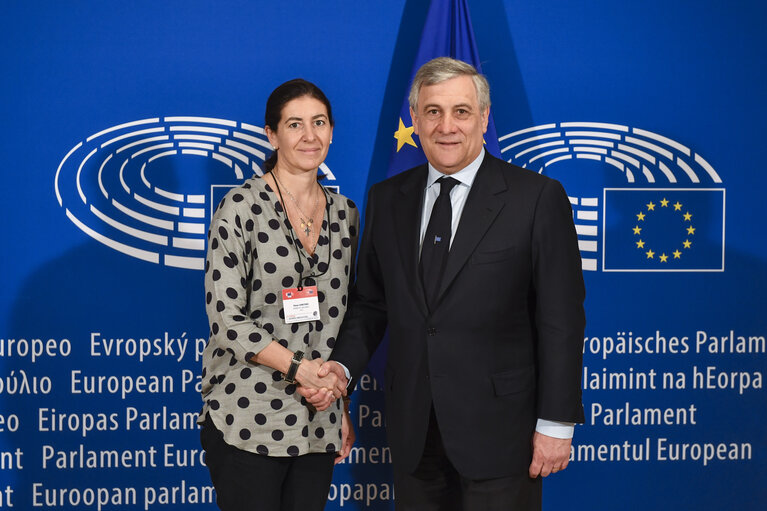 Antonio TAJANI - EP President meets with Elena CEMETERO, Italian MP