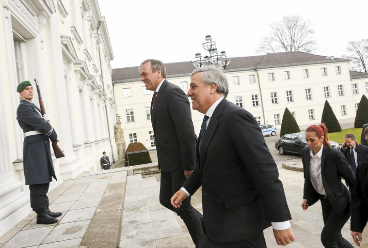 Fotografie 6: Official visit of the President of the European Parliament to Germany - Antonio TAJANI, president of the European parliament, visits Schloss Bellevue on February 24, 2017, in Berlin, Germany.