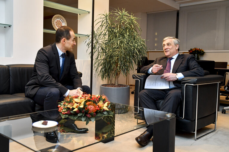 Antonio TAJANI - EP President meets with Quaestor Andrey KOVATCHEV