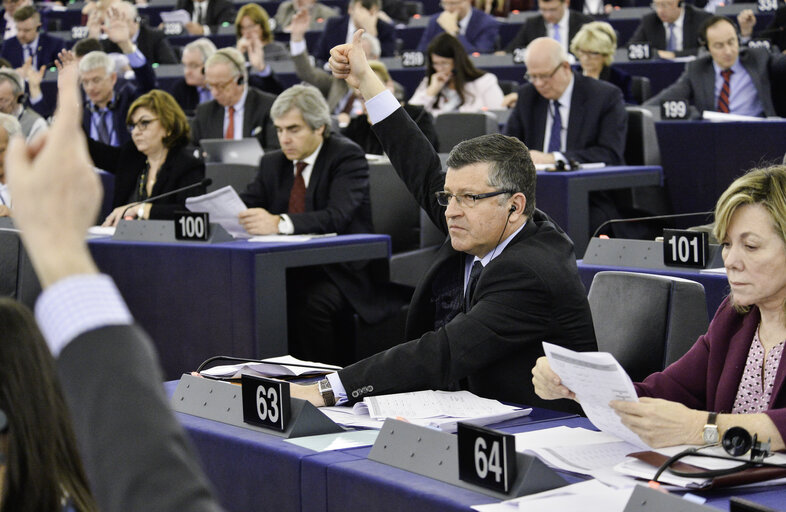 Снимка 1: Franck PROUST in plenary session week 7 2017 in Strasbourg