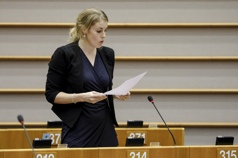 Photo 12: Plenary session Week 05 2017 in Brussels.Managing migration along the Central Mediterranean Route