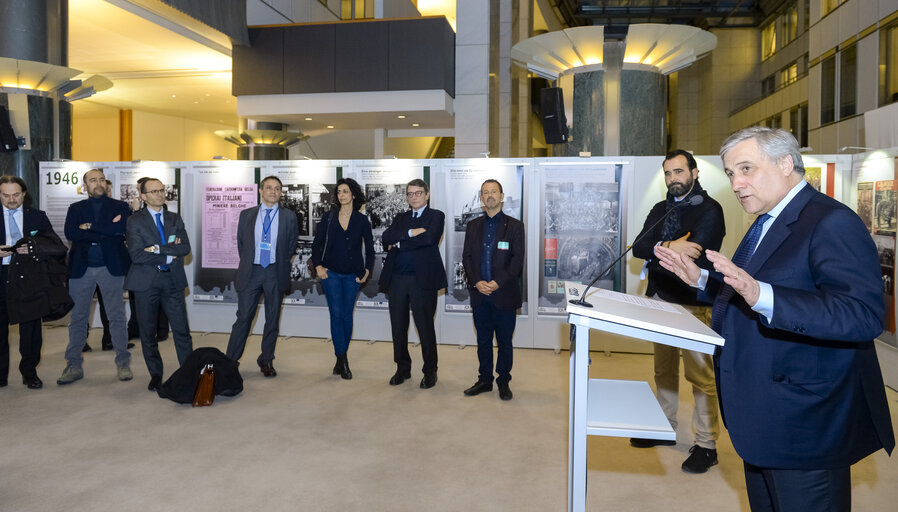 Opening of an exhibition on the tragedy of the Bois du Cazier, Marcinelle, in presence of EP President