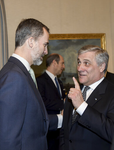 Foto 4: Official visit of EP President to Spain - Reception at El Pardo with the King of Spain, Italian President and Portuguese President