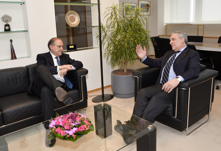 Foto 2: Antonio TAJANI - EP President meets with MEP Lorenzo CESA