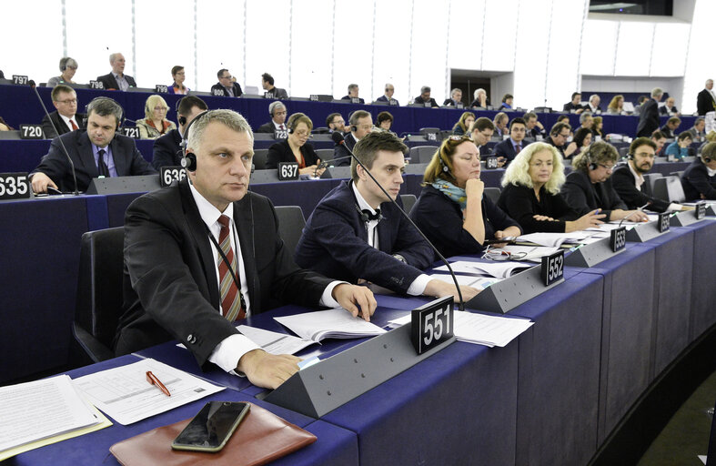 Fotografie 2: Peter KOUROUMBASHEV in plenary session Week 7 2017 in Strasbourg