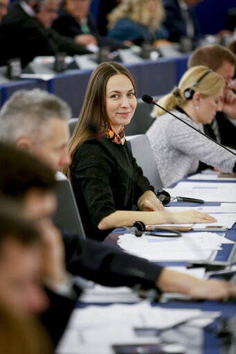 Eva PAUNOVA in plenary session Week 03 2017 in Strasbourg