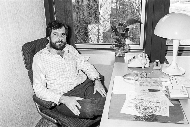 Christos PAPOUTSIS  in his office at the EP in Strasbourg.