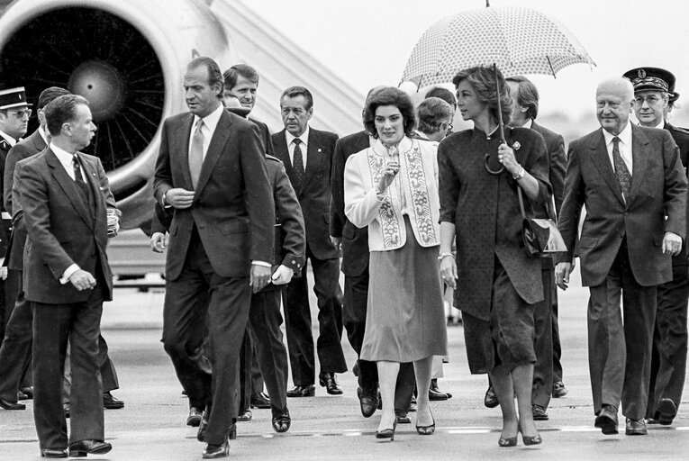 Fotografi 17: Visit of King and Queen of Spain at the European Parliament in Strasbourg in May 1986