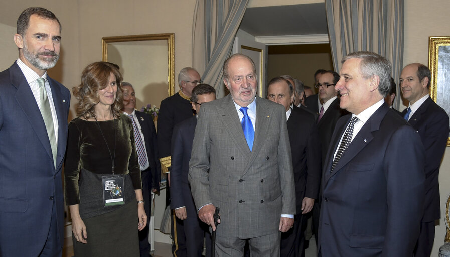 Foto 5: Official visit of EP President to Spain - Reception at El Pardo with the King of Spain, Italian President and Portuguese President