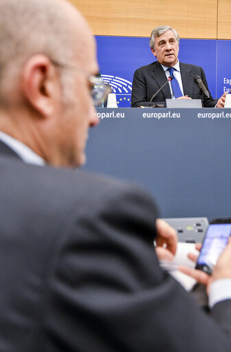Fotografie 10: Press conference by Antonio TAJANI new elected EP President