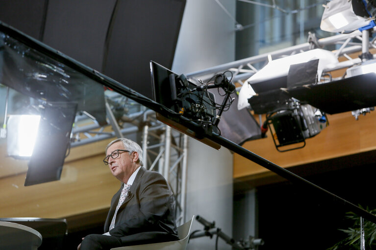 Jean Claude JUNKER interviewed in EP Parliament in Strasbourg week 3 2017