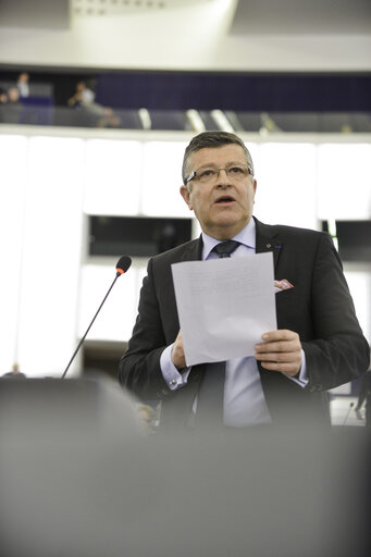 Photo 6: Franck PROUST in plenary session week 7 2017 in Strasbourg