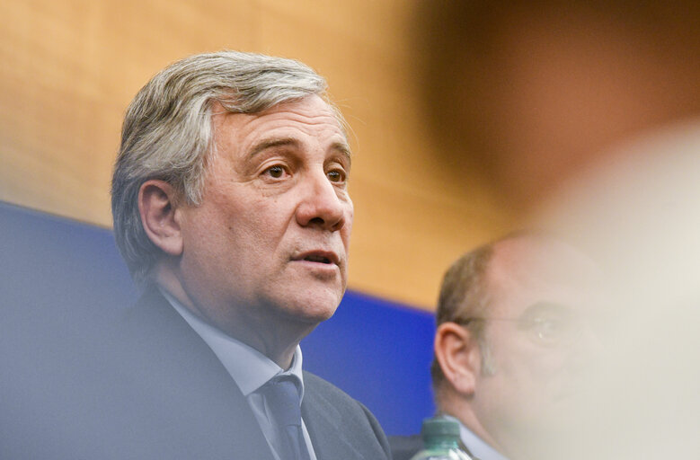 Fotografie 11: Press conference by Antonio TAJANI new elected EP President