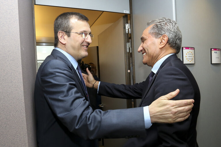 Foto 3: Visit of the Speaker of the Moroccan Parliament.Habib EL MALKI meets with Dan Christian PREDA