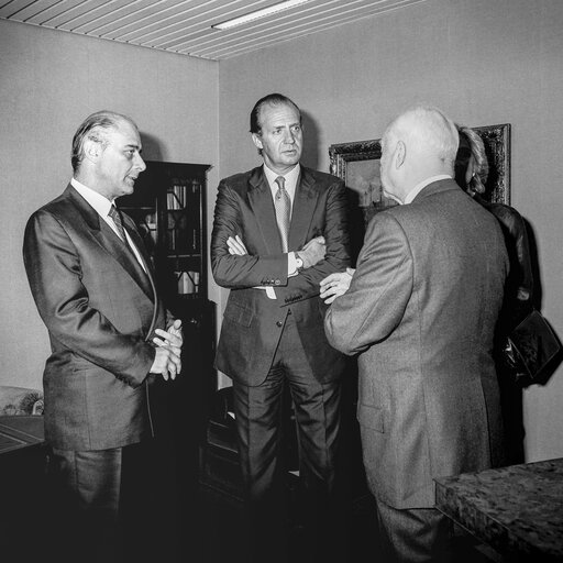 Fotografi 14: Visit of King and Queen of Spain at the European Parliament in Strasbourg in May 1986