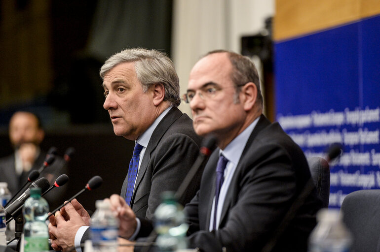 Fotografie 8: Press conference by Antonio TAJANI new elected EP President