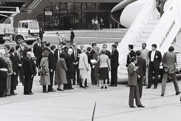 Official visit of Ronald REAGAN President of the United States in Strasbourg in May 1985. Arrival