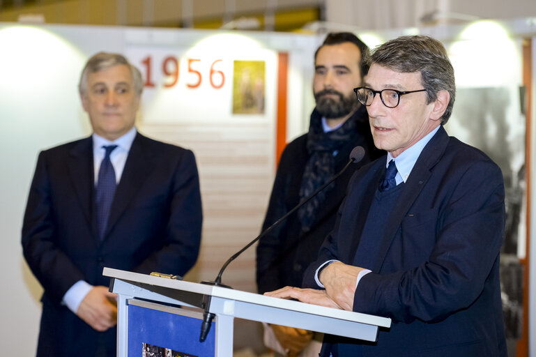 Opening of an exhibition on the tragedy of the Bois du Cazier, Marcinelle, in presence of EP President