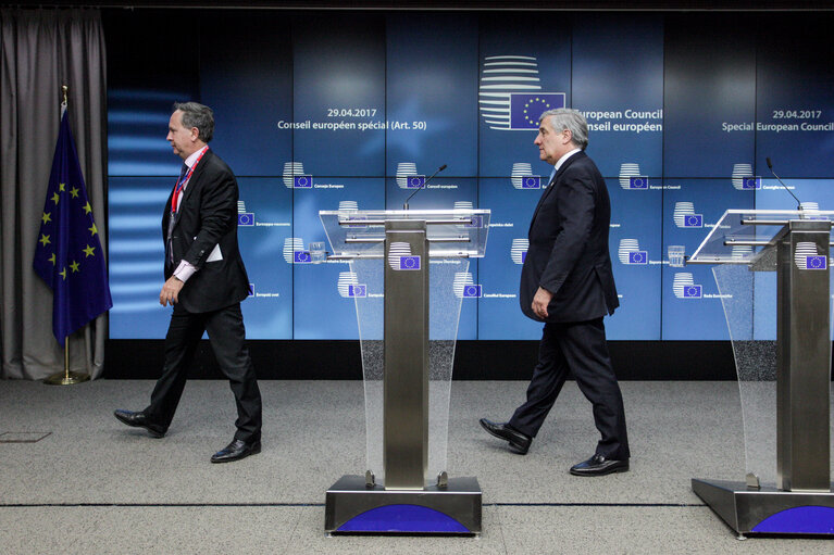 Photo 1 : Special European Council meeting ( Article 50 )- Press Conference