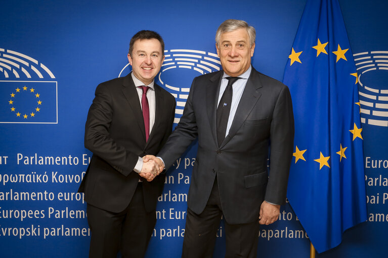 Foto 2: Antonio TAJANI - EP President meets with Vice-president Mairead McGUINNESS