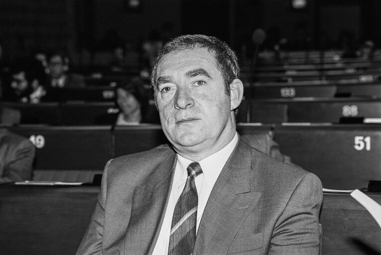 Foto 5: The Irish Minister of State of the Department of Agriculture and Food, in plenary session in Strasbourg - March 1990