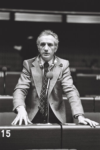 The delegue Maurice DEWULF during a session in Strasbourg in February 1978.