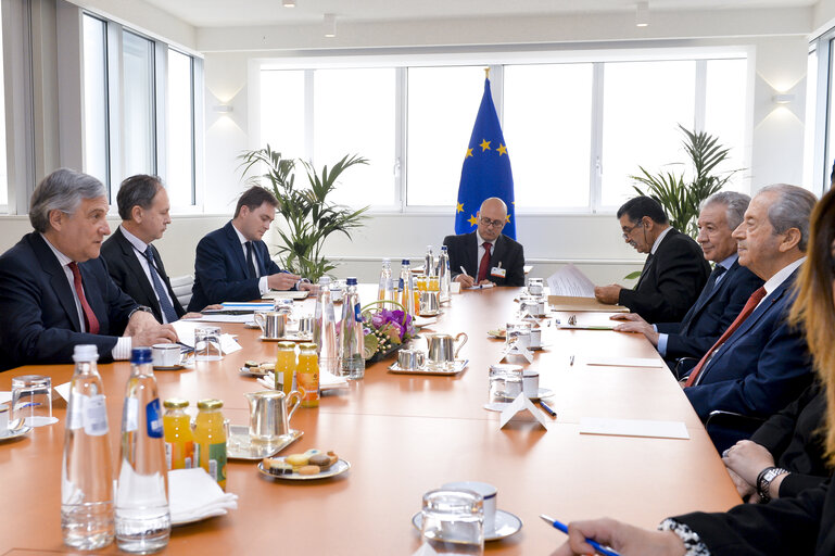 Foto 1: Antonio TAJANI - EP President meets with Mohamed ENNACEUR, President of the Assembly of the Representatives of the People of Tunisia