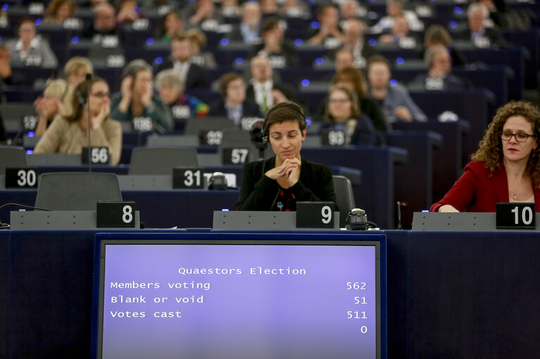 Fotografija 12: Plenary session Week 3 2017 in Strasbourg - Election of the Quaestors of Parliament