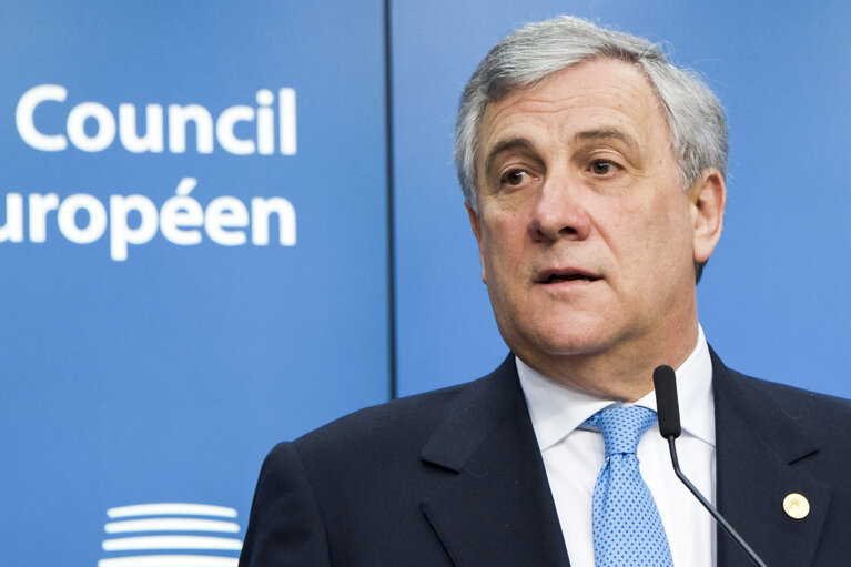 Fotografie 5: European Council Meeting - Press conference by EP President, Antonio TAJANI