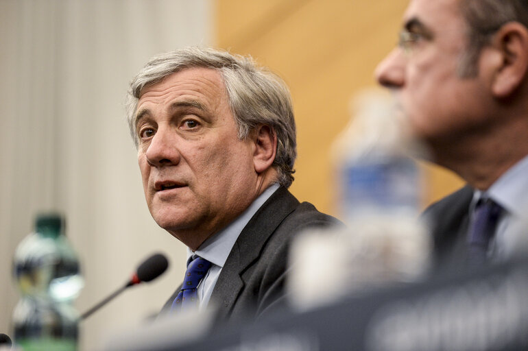 Fotografie 7: Press conference by Antonio TAJANI new elected EP President