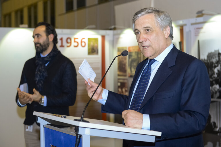 Opening of an exhibition on the tragedy of the Bois du Cazier, Marcinelle, in presence of EP President