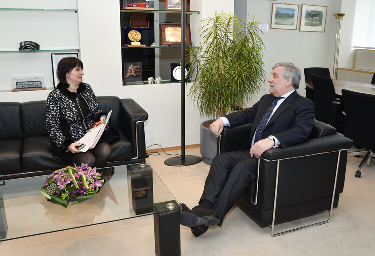 Antonio TAJANI - EP President meets with MEP Michaela SOJDROVA