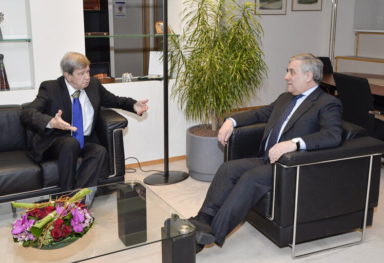 Foto 2: Antonio TAJANI - EP President meets with Eduard KUKAN MEP